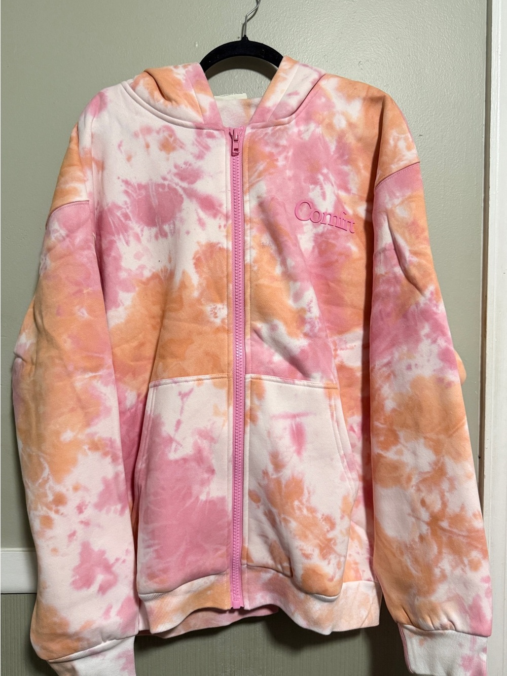 Comfrt Minimalist Zip Hoodie Sweatpants Set in Sunset Large - Picture 3 of 11